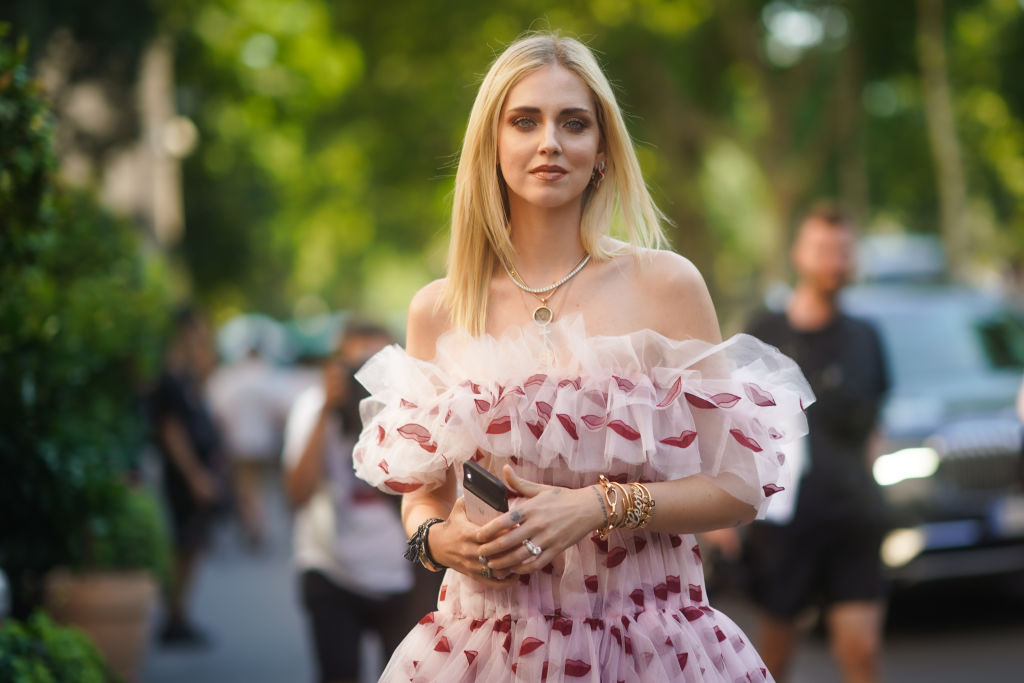 Chiara Ferragni con un abito in tulle