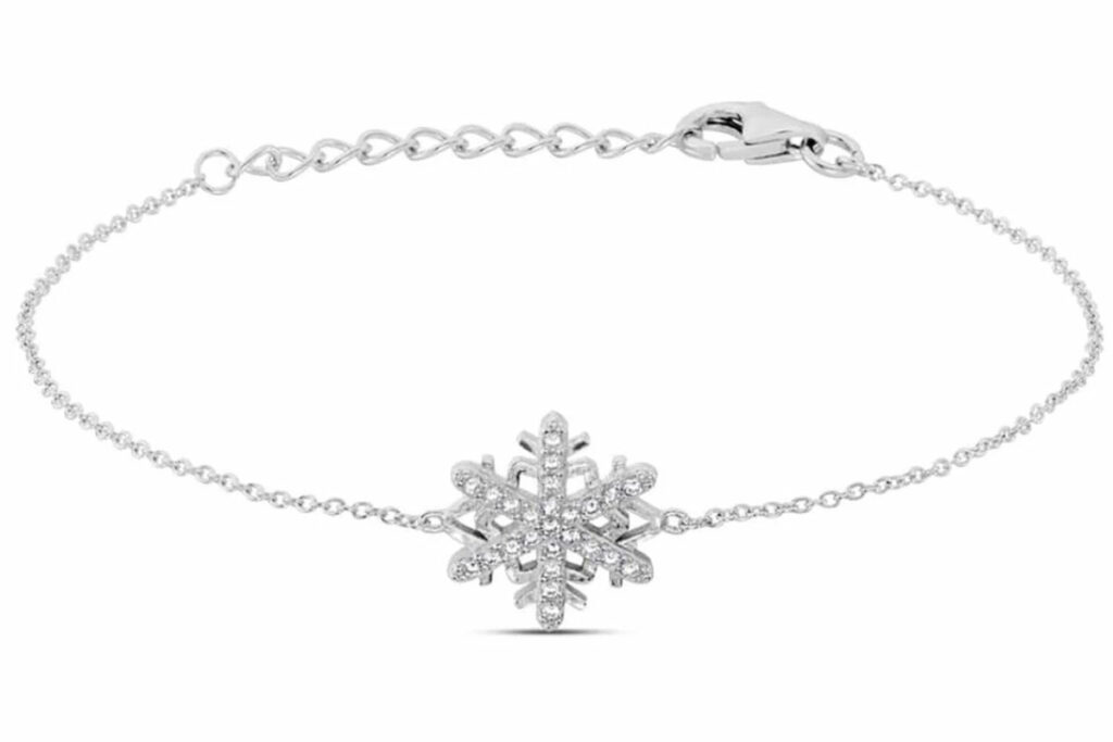 bracciale in argento con fiocco di neve