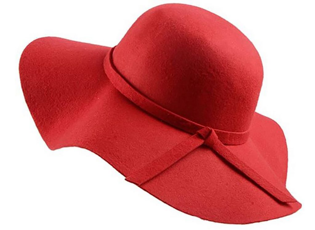 Cappello rosso a tesa larga