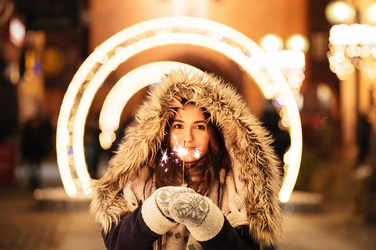 ragazza luci