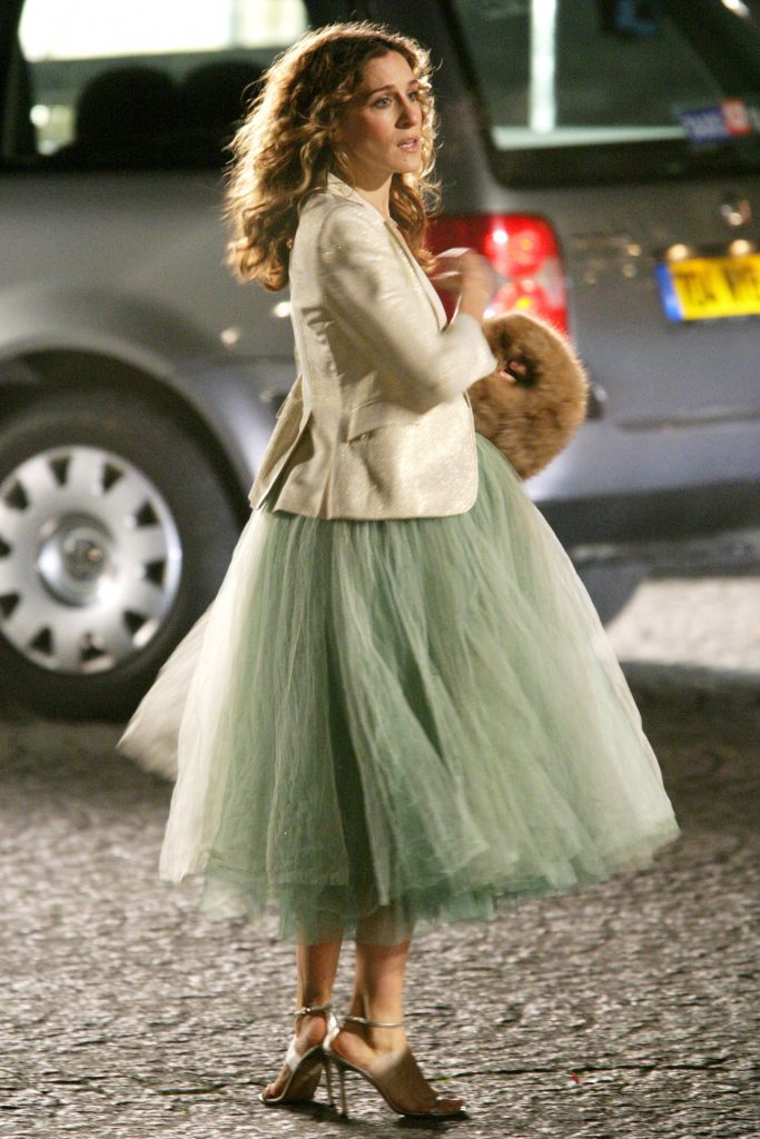 Sarah Jessica Parker durante Sarah Jessica Parker sul set di "Sex and the City" a Parigi, Francia - 17 gennaio 2004