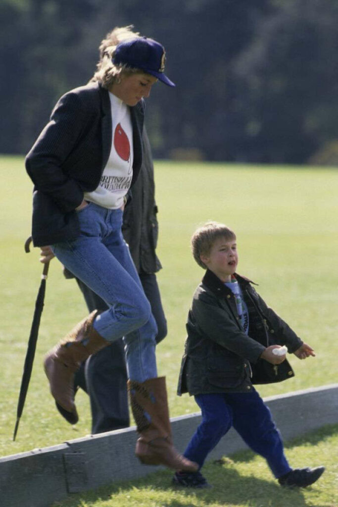 Principessa Diana camperos e jeans con William