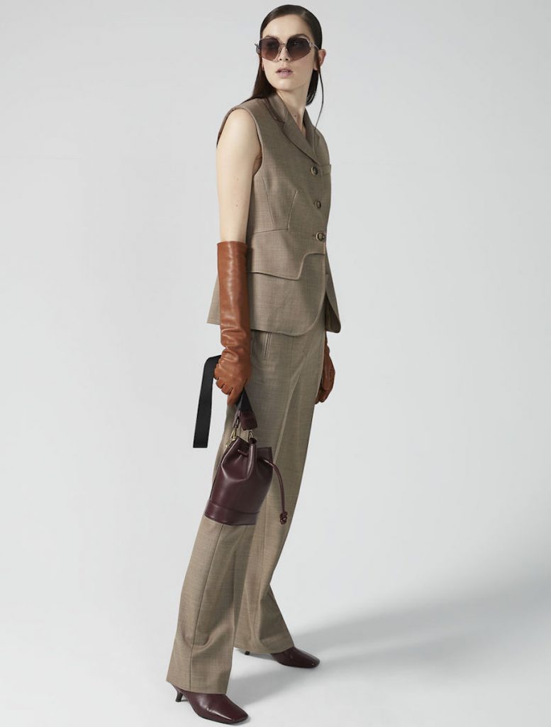 guanti pelle marrone gomito tailleur sportmax
