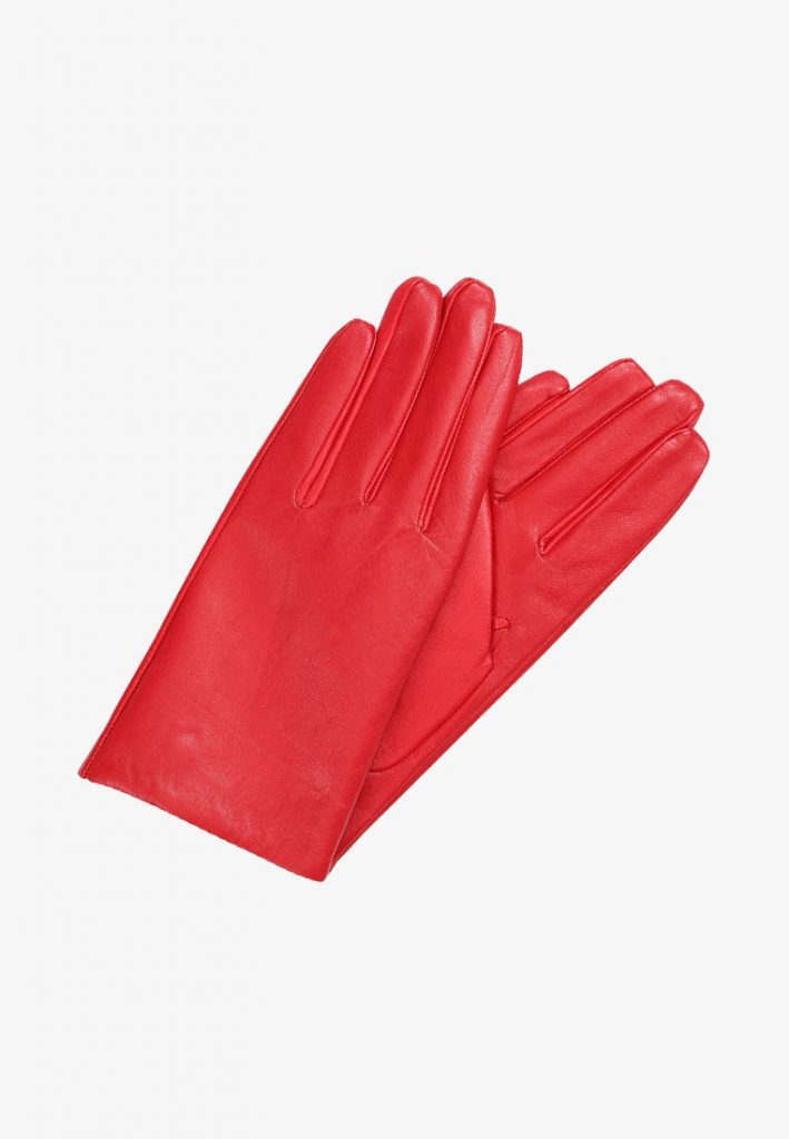 guanti pelle rossa benetton
