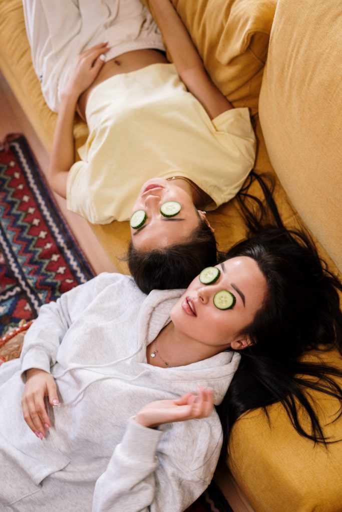 migliori amiche ragazze maschera cetriolo