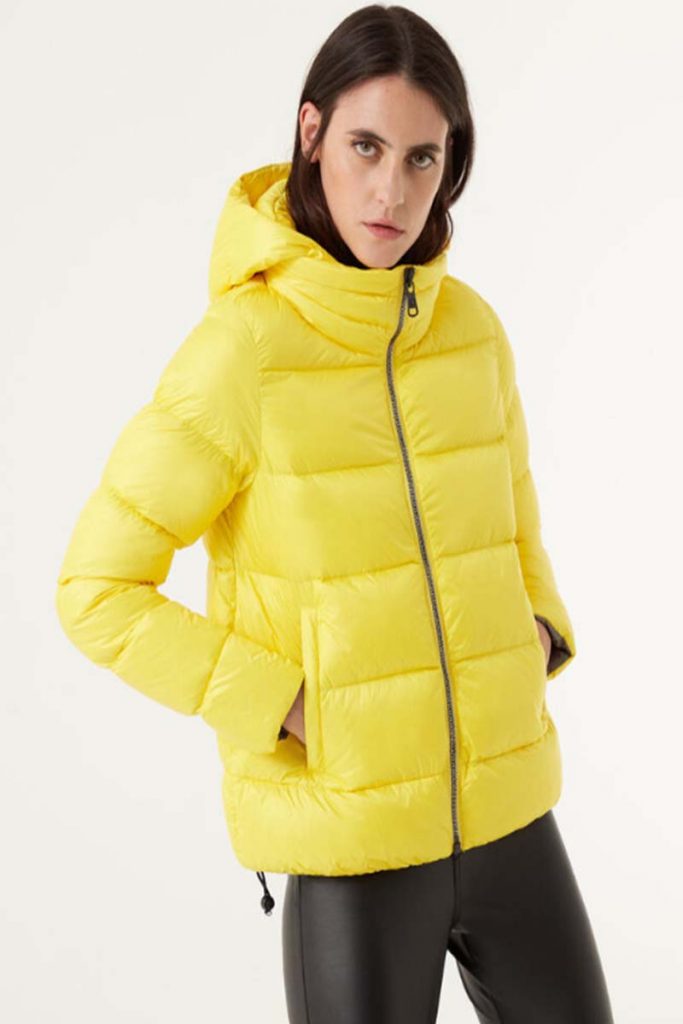 Piumino lucido maxi collo