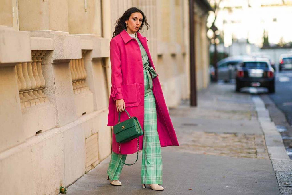 cappotto rosa completo verde