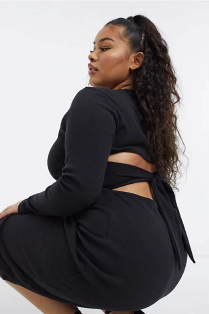 abito plus size laccetti asos design