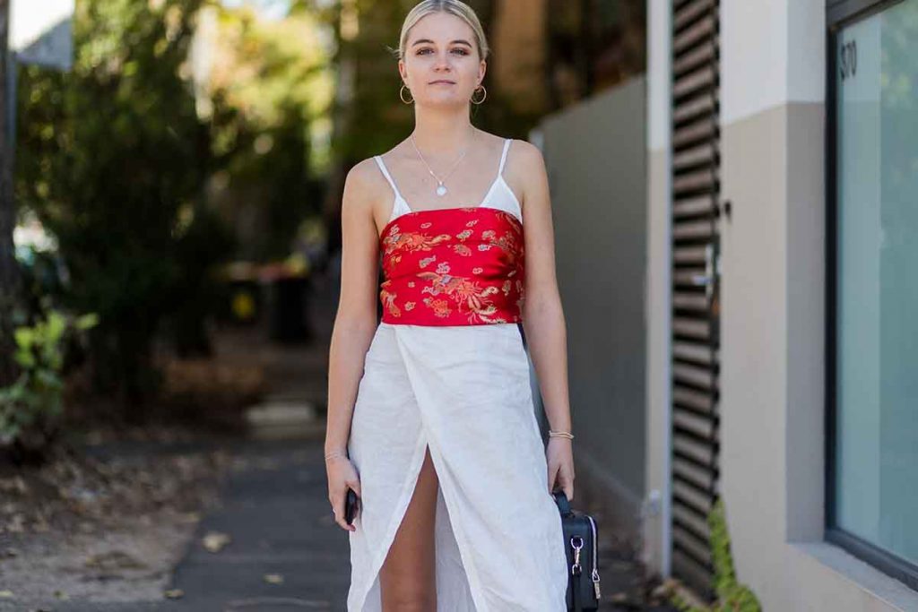 bandana top vestito bianco