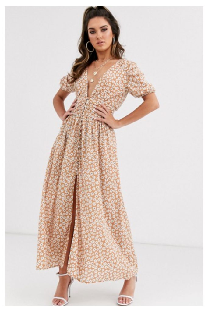 modella asos maxi dress fiori