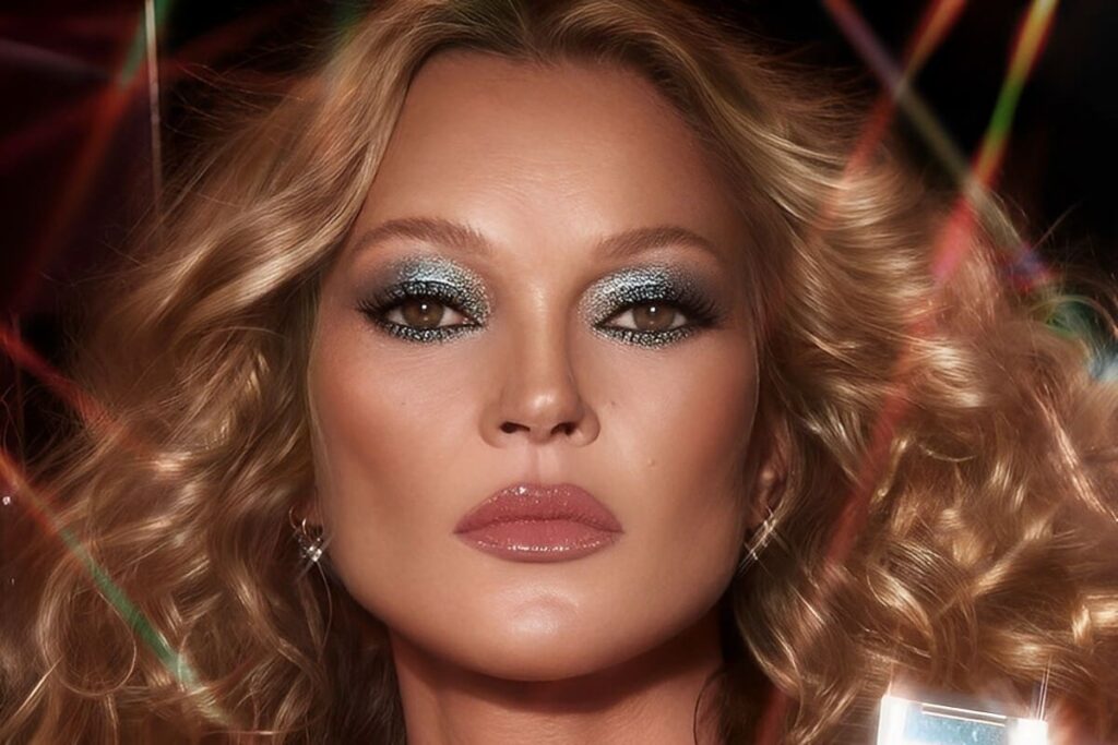 Trucco natalizio con glitter Kate Moss