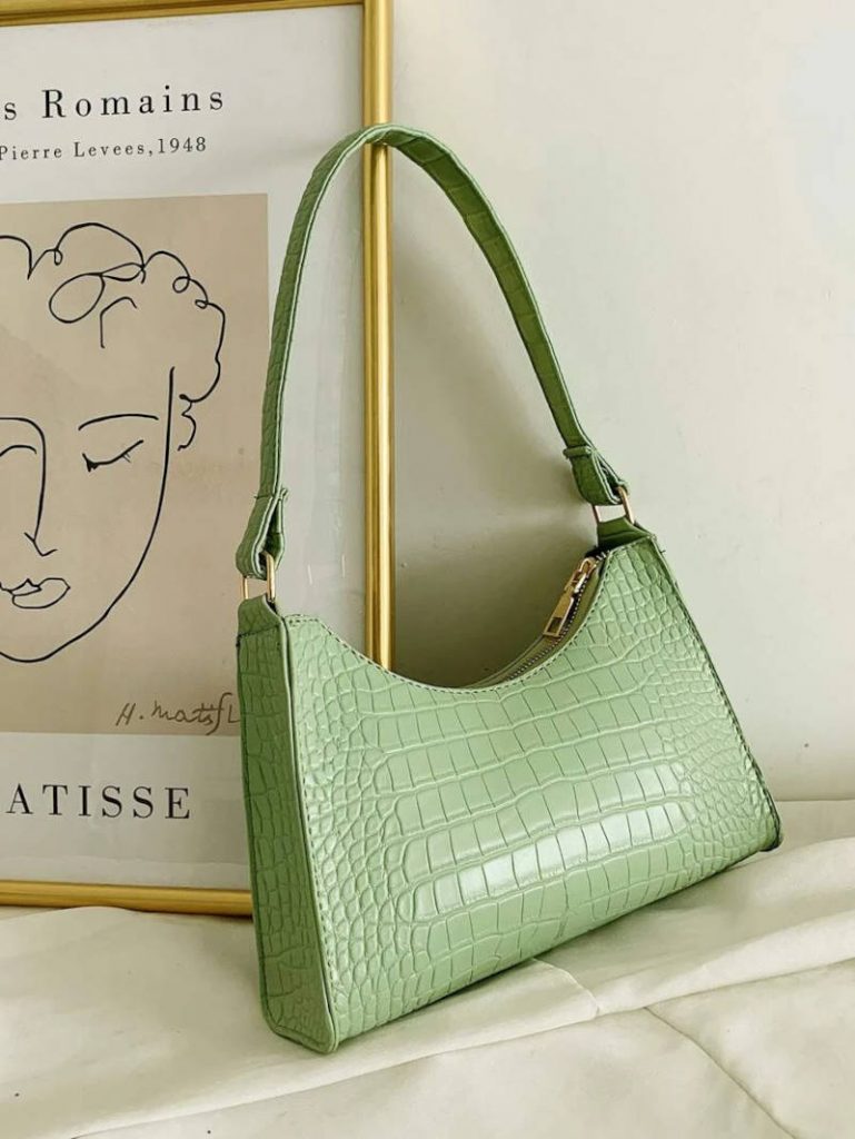 Borsa baguette verde chiaro SHEIN