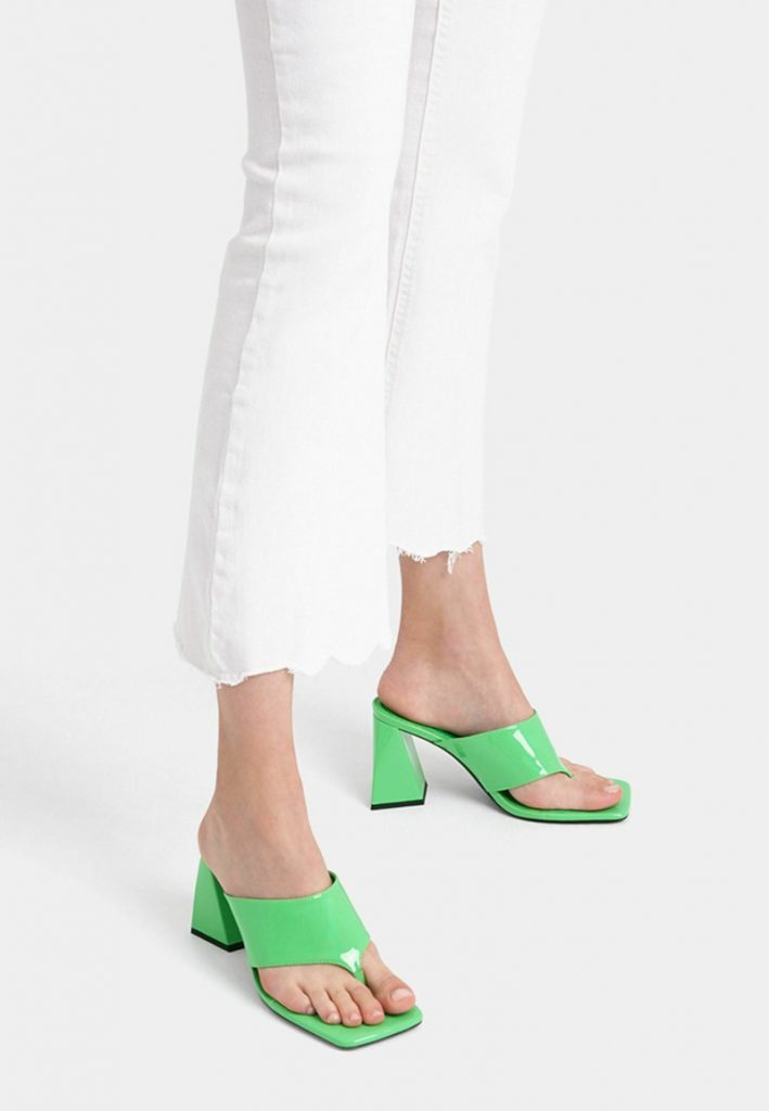 Infradito con tacco Bershka verdi