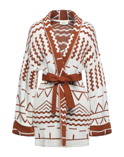Cardigan Vicoli bianco e marrone
