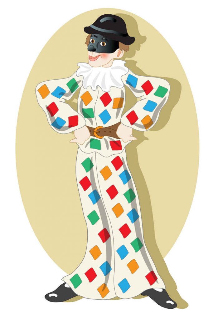 personaggio Arlecchino carnevale