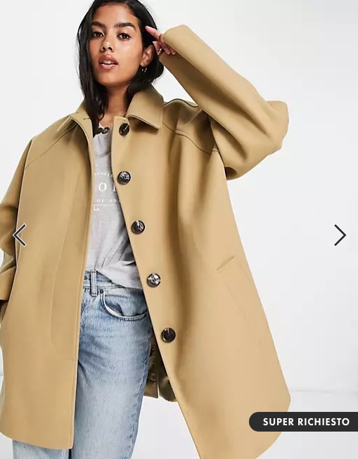 Cappotto boyfriend Asos cammello