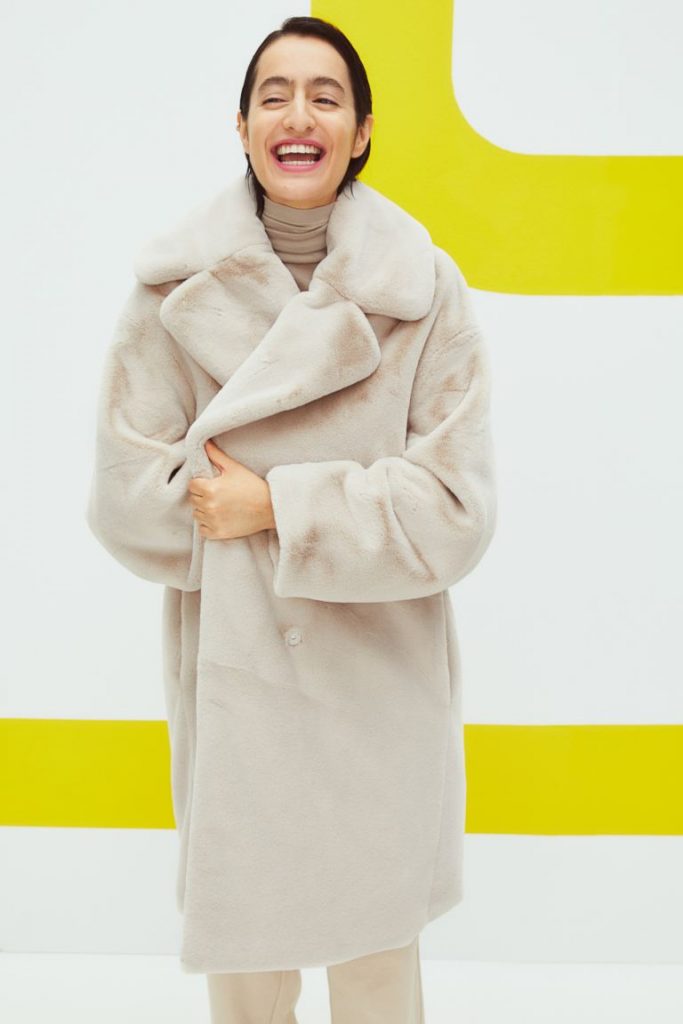 Cappotto pelliccia sintetica greige H&M