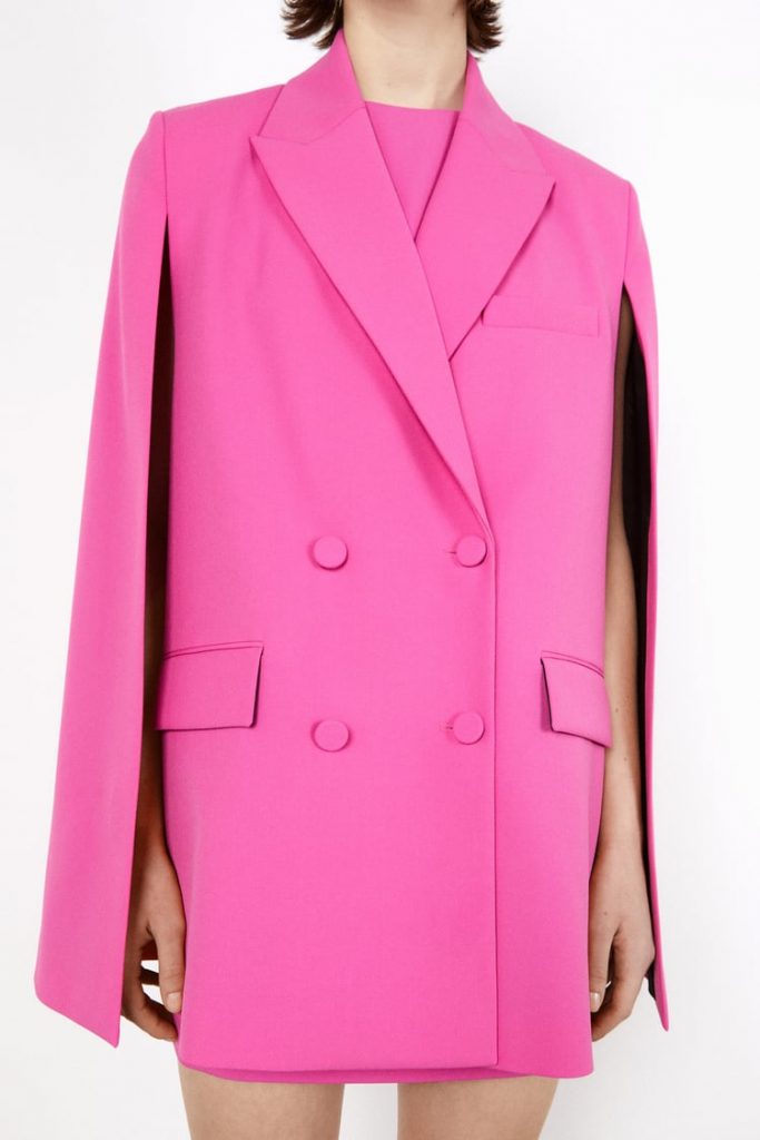 Blazer a mantella fucsia Zara, tendenze capispalla-giacche primavera/estate 2022
