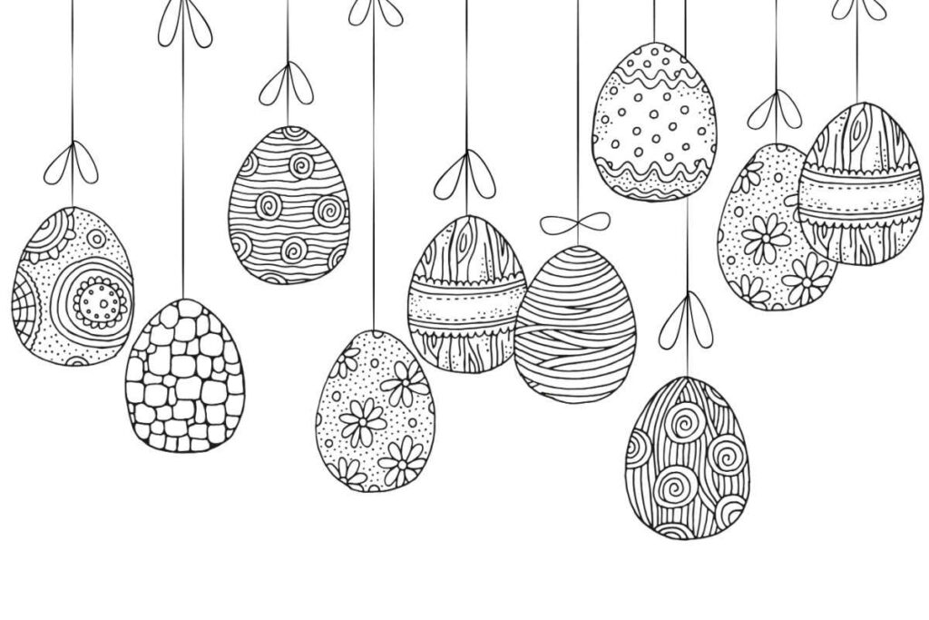 disegni di pasqua da stampare e colorare: uova di pasqua