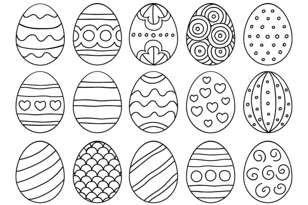 disegni di pasqua da stampare e colorare: uova di pasqua