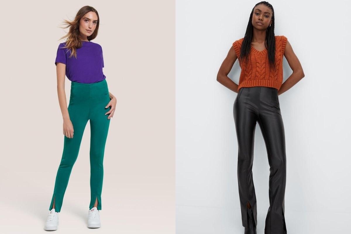 ragazze con leggings con spacchi