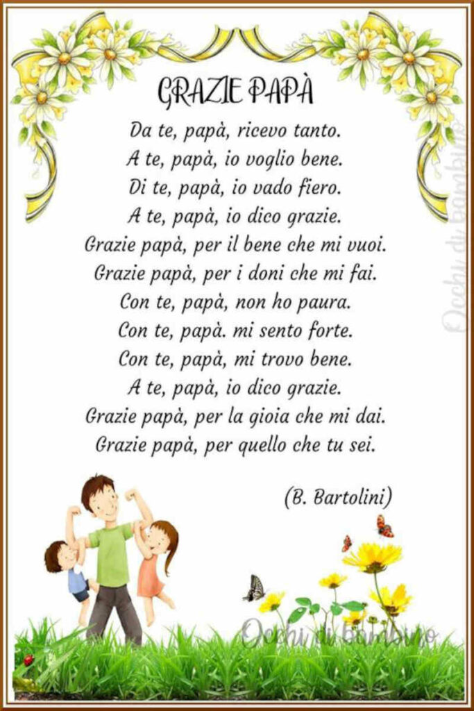 poesia per la festa del papà