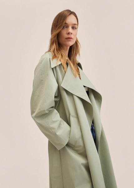 Trench color menta Mango nuova collezione