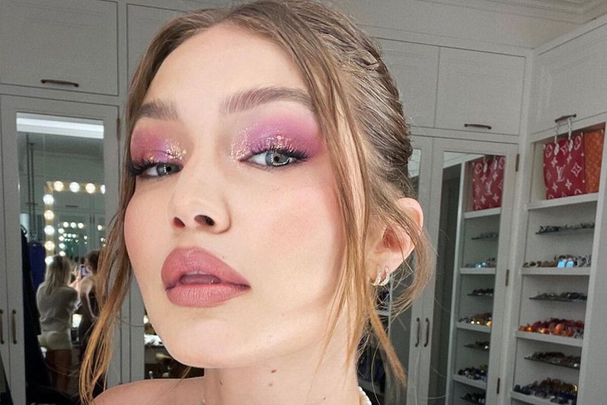 Gigi Hadid- ombretti occhi shimmer tendenza primavera