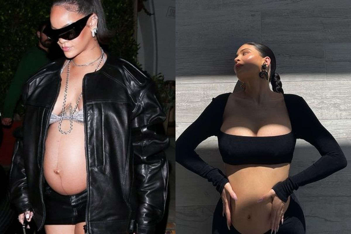 Rihanna e Kylie Jenner con pancione look