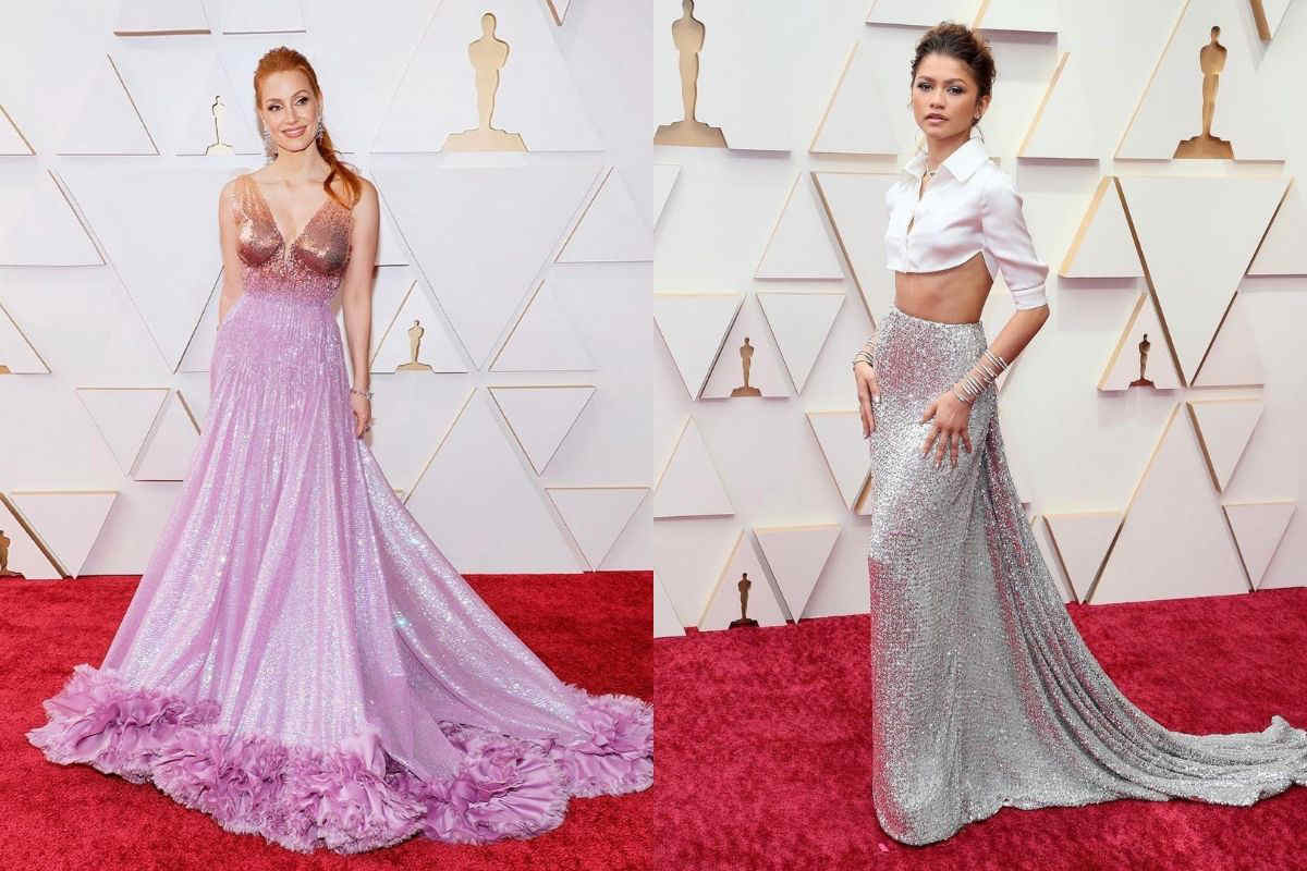 Jessica Chastain e Zendaya al red carpet degli Oscar 2022