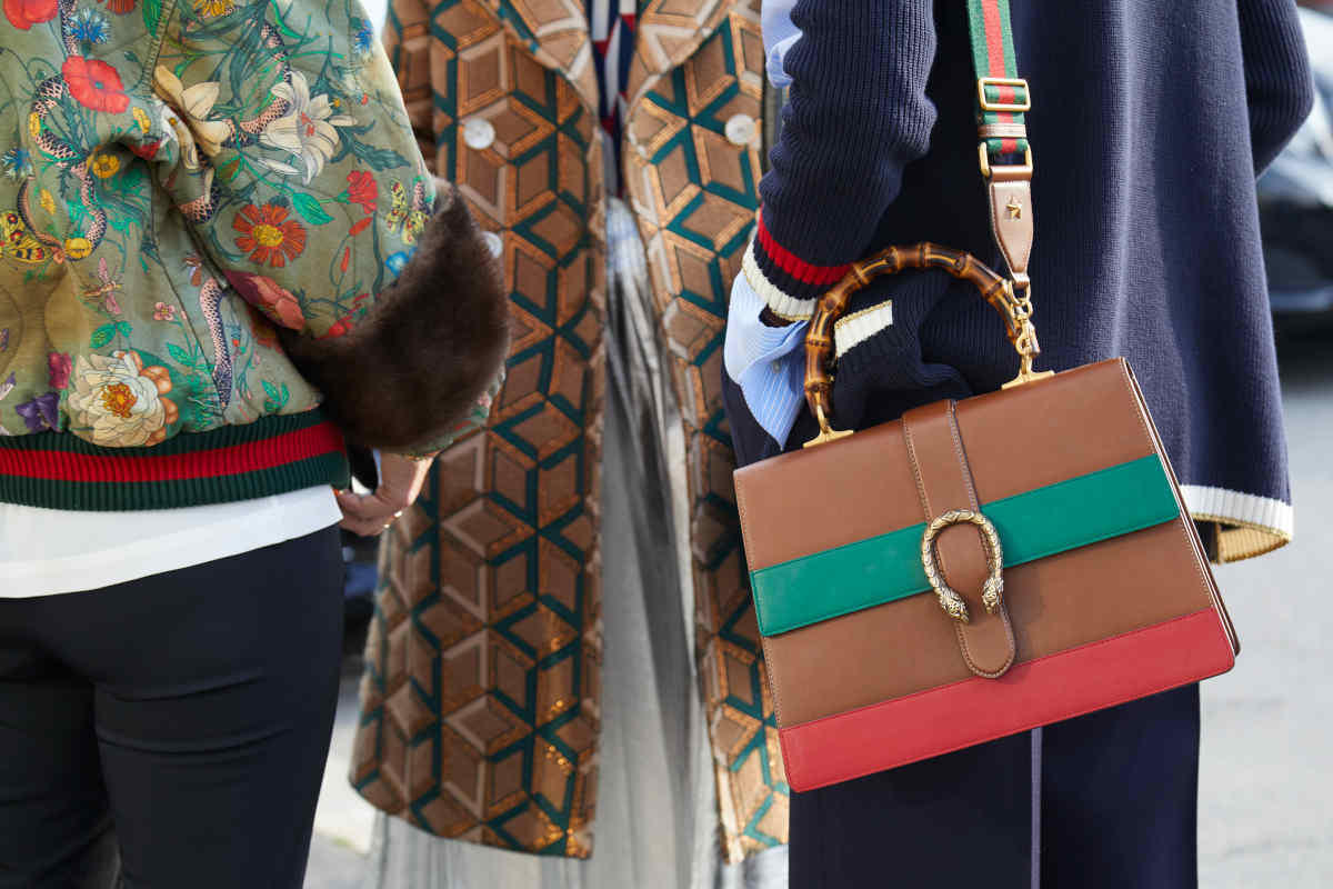 borsa Gucci con manico in bambù