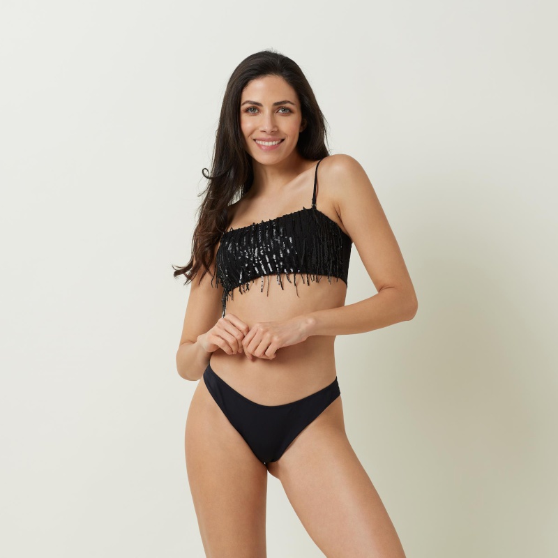 bikini a fascia paillettes Yamamay nero