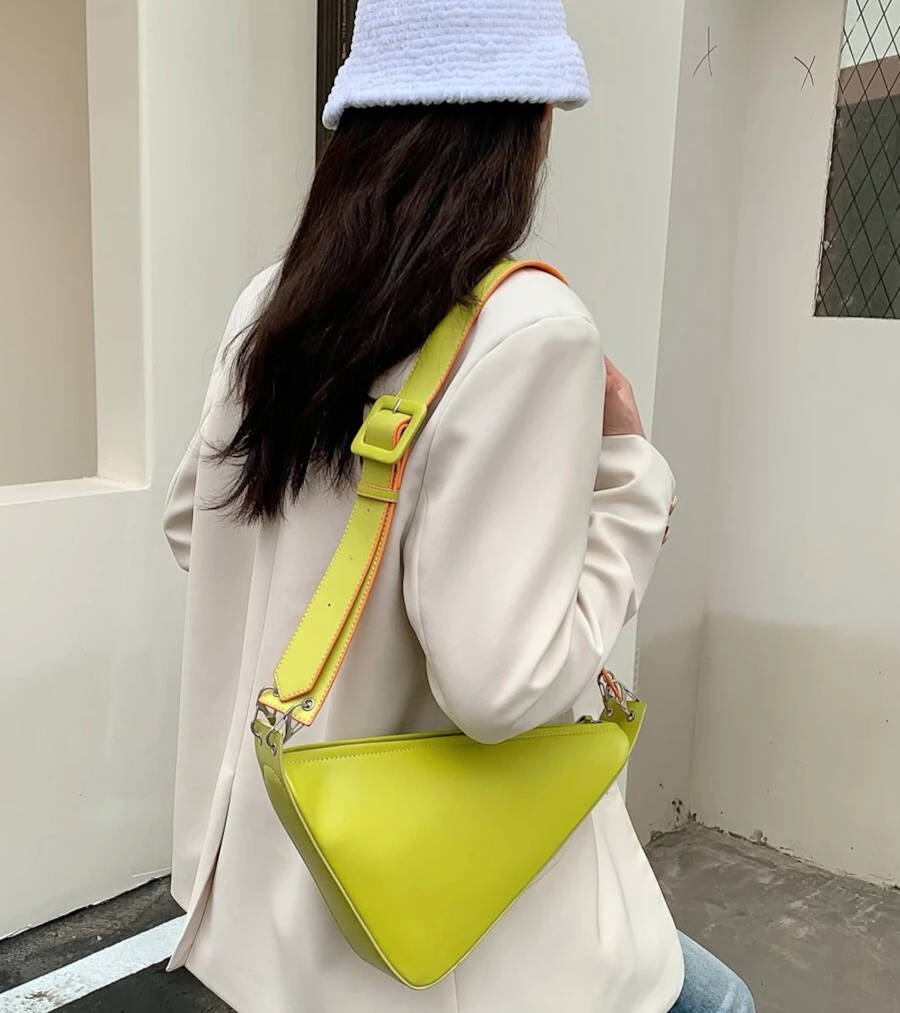 Borsa Shein a triangolo giallo lime