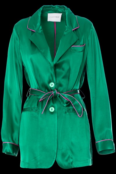 cafènoir giacca monopetto con fusciacca verde, Postalmarket