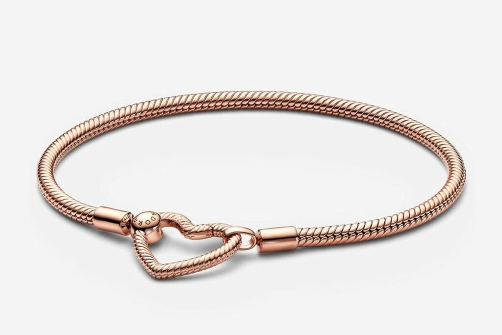 bracciale Pandora in oro rosa con cuore-Nuova collezione Pandora