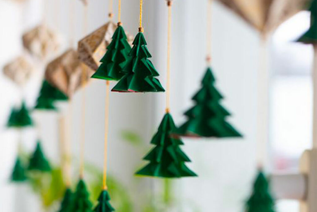 alberi di natale origami