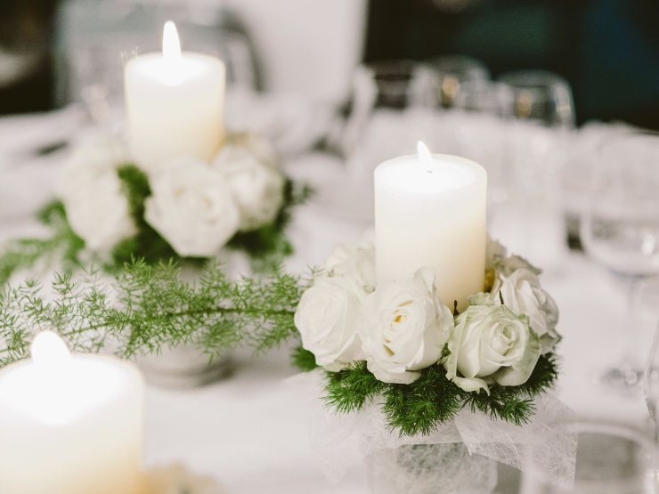 tavolo matrimonio con candele