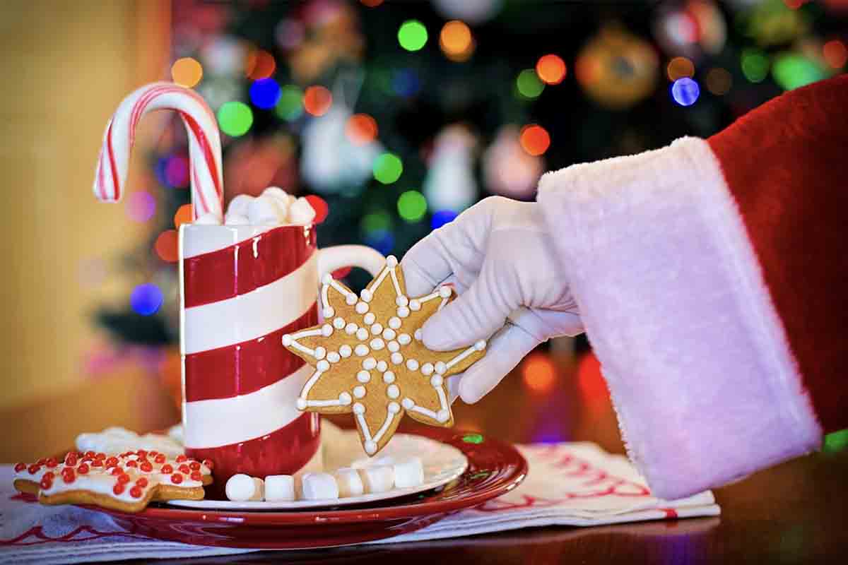 Babbo Natale e bastone di zucchero