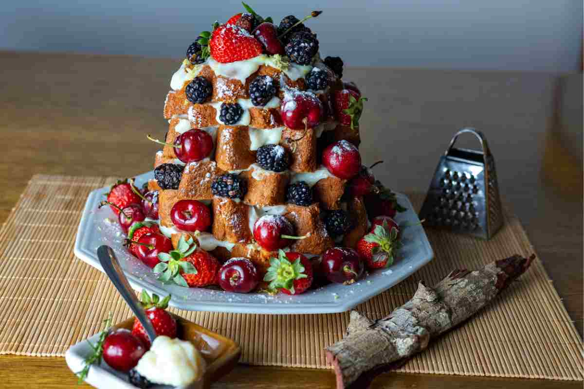 Menu capodanno pandoro farcito con crema al mascarpone 