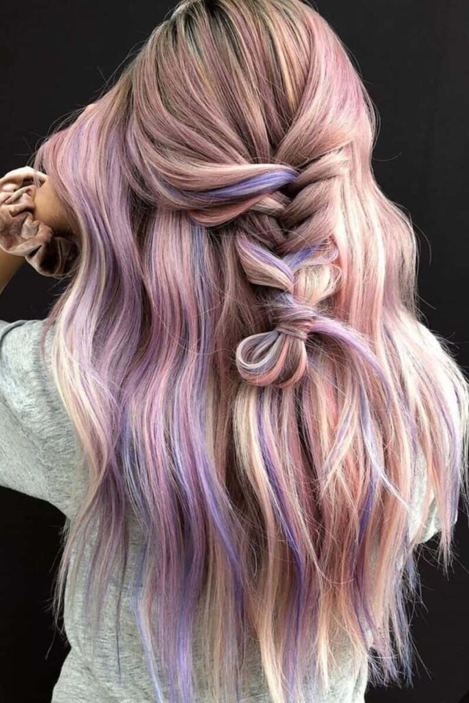 Capelli rosa e lavanda