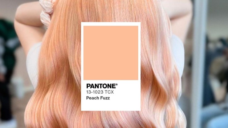 ragazza capelli colore peach fruzz