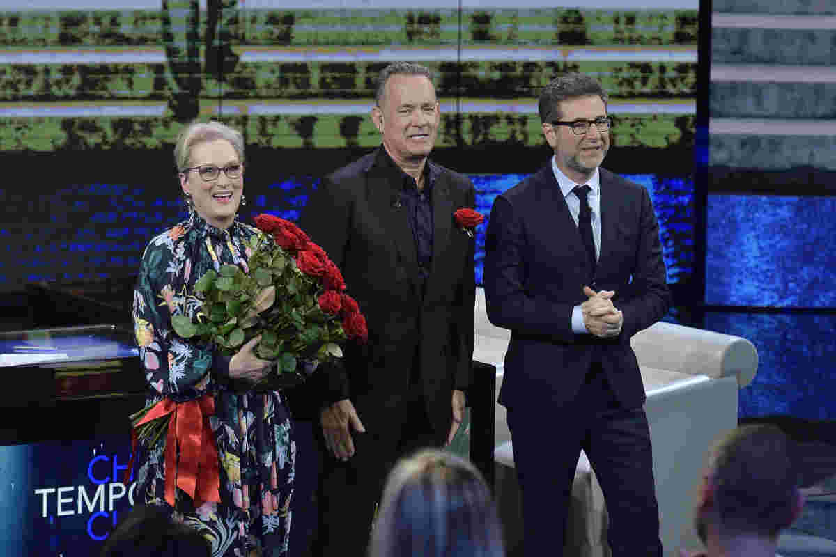 Fabio Fazio interviste Tom Hanks Meryl Streep Che tempo che fa