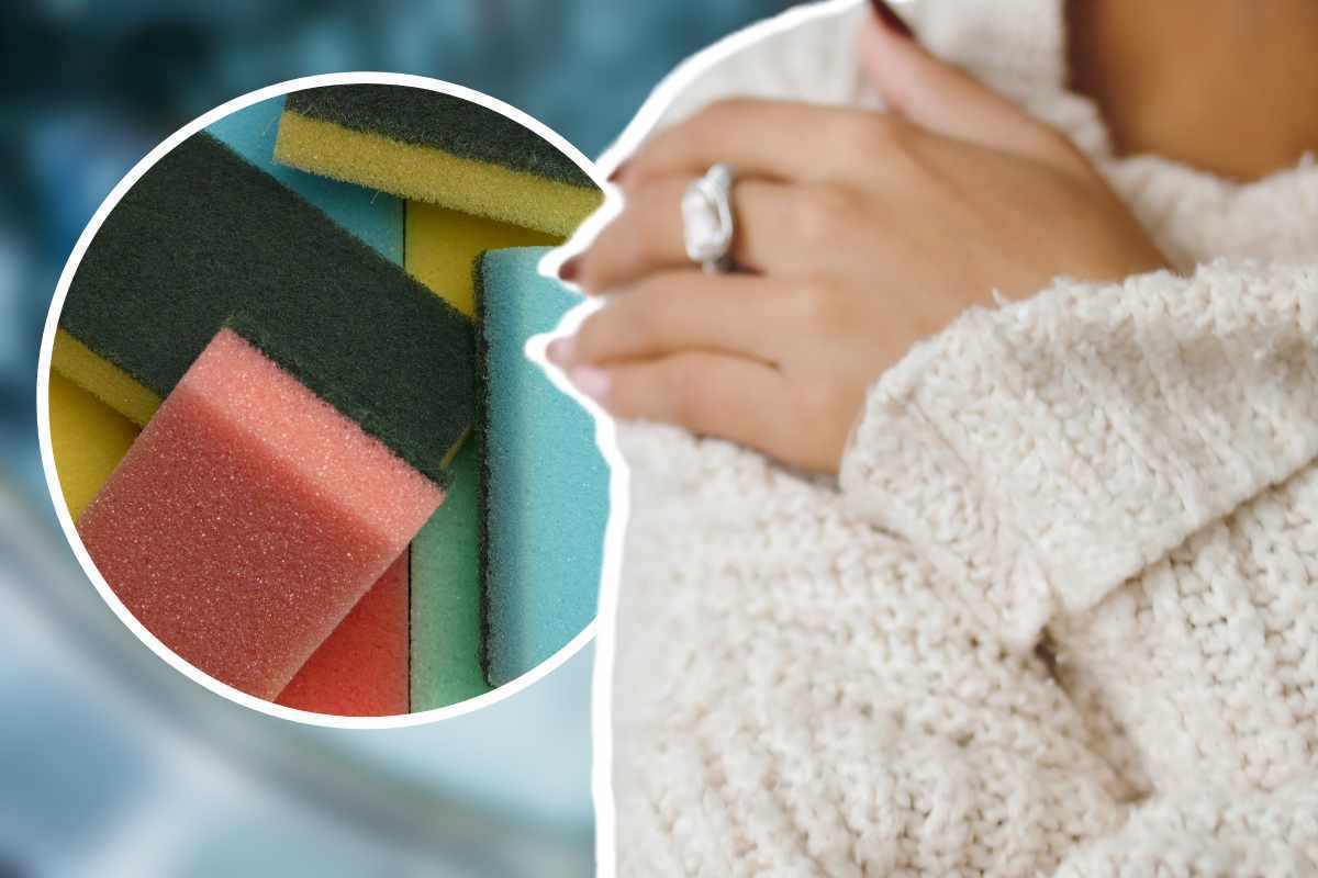 Maglioni e magliette con pelucchi, vietato gettarli: il trucco della spugnetta per farli tornare come nuovi