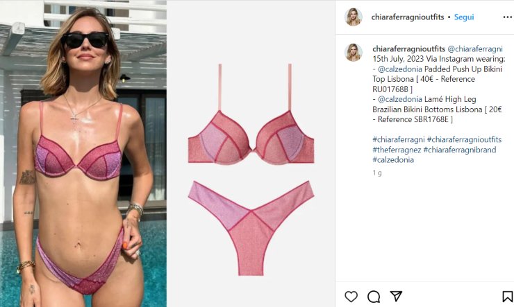 Chiara Farragni, il suo è il costume perfetto per l'estate 2023