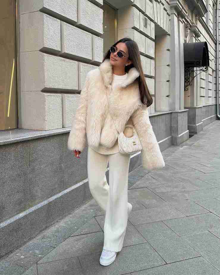 Look total white tendenza inverno