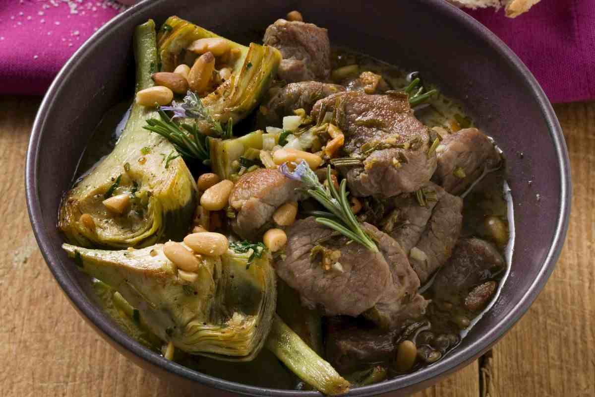 agnello con carciofi ricetta