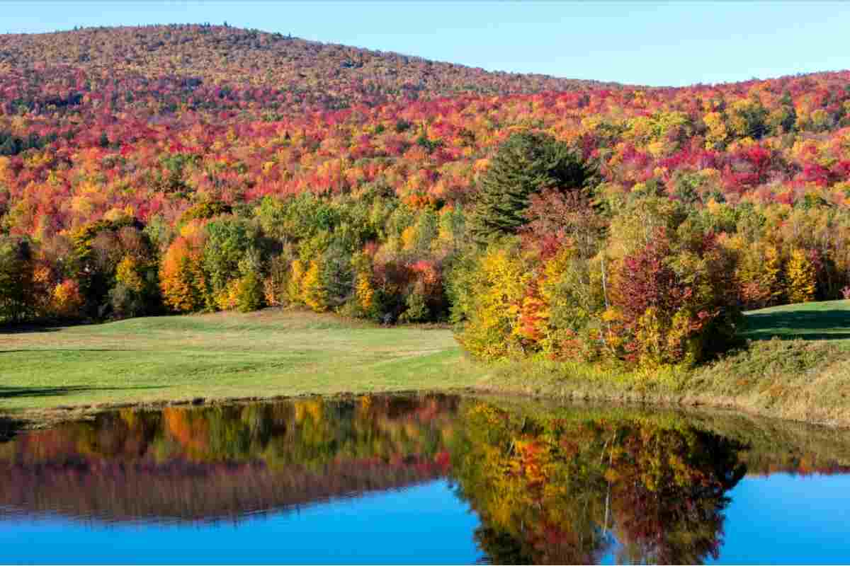 lago con foliage autunnale