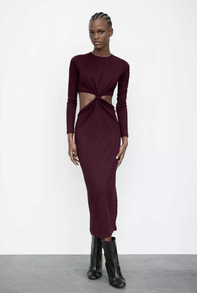 Zara Vestito Bordeaux Vestito Midi Vestito Velluto Bordeaux Zara Blue  Velvet Dress Zara