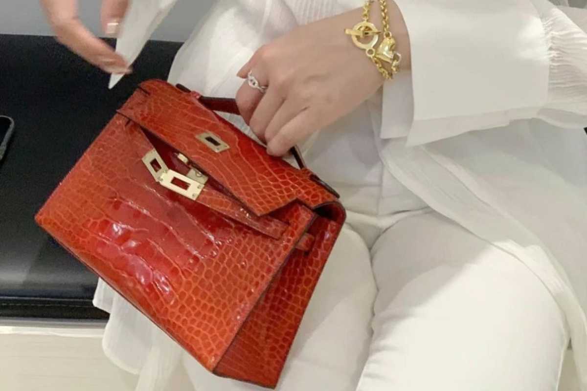 borsa coccodrillo marrone