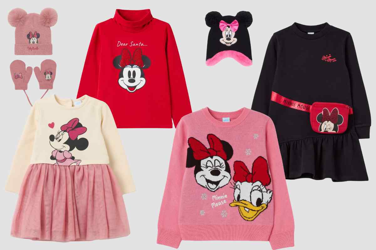 collage fotografico capi collezione neonata e bambina OVS Disney Christmas